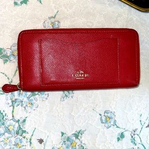 Coach Red Zip Wallet